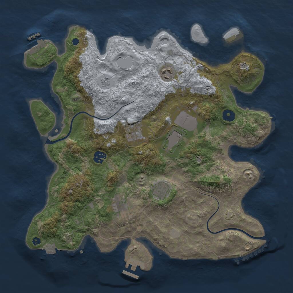 Rust Map: Procedural Map, Size: 3550, Seed: 6279268, 11 Monuments