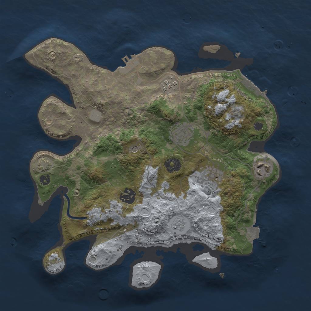 Rust Map: Procedural Map, Size: 3000, Seed: 92374, 13 Monuments