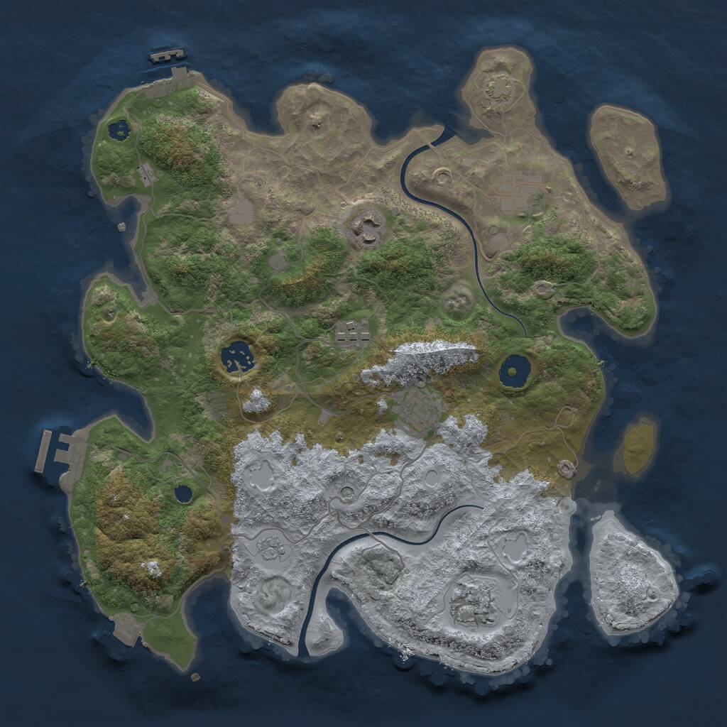 Rust Map: Procedural Map, Size: 3400, Seed: 87587194, 12 Monuments