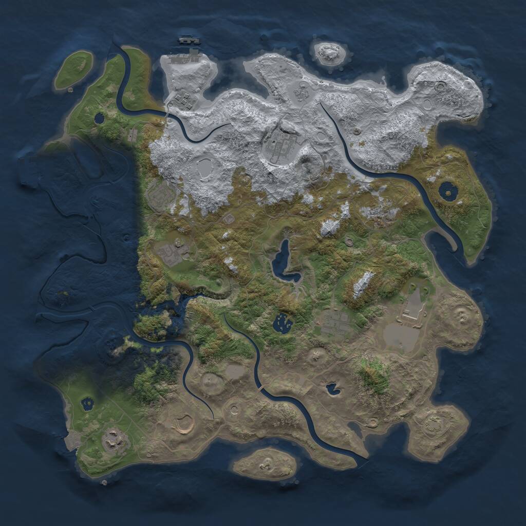 Rust Map: Procedural Map, Size: 4100, Seed: 40351818, 16 Monuments