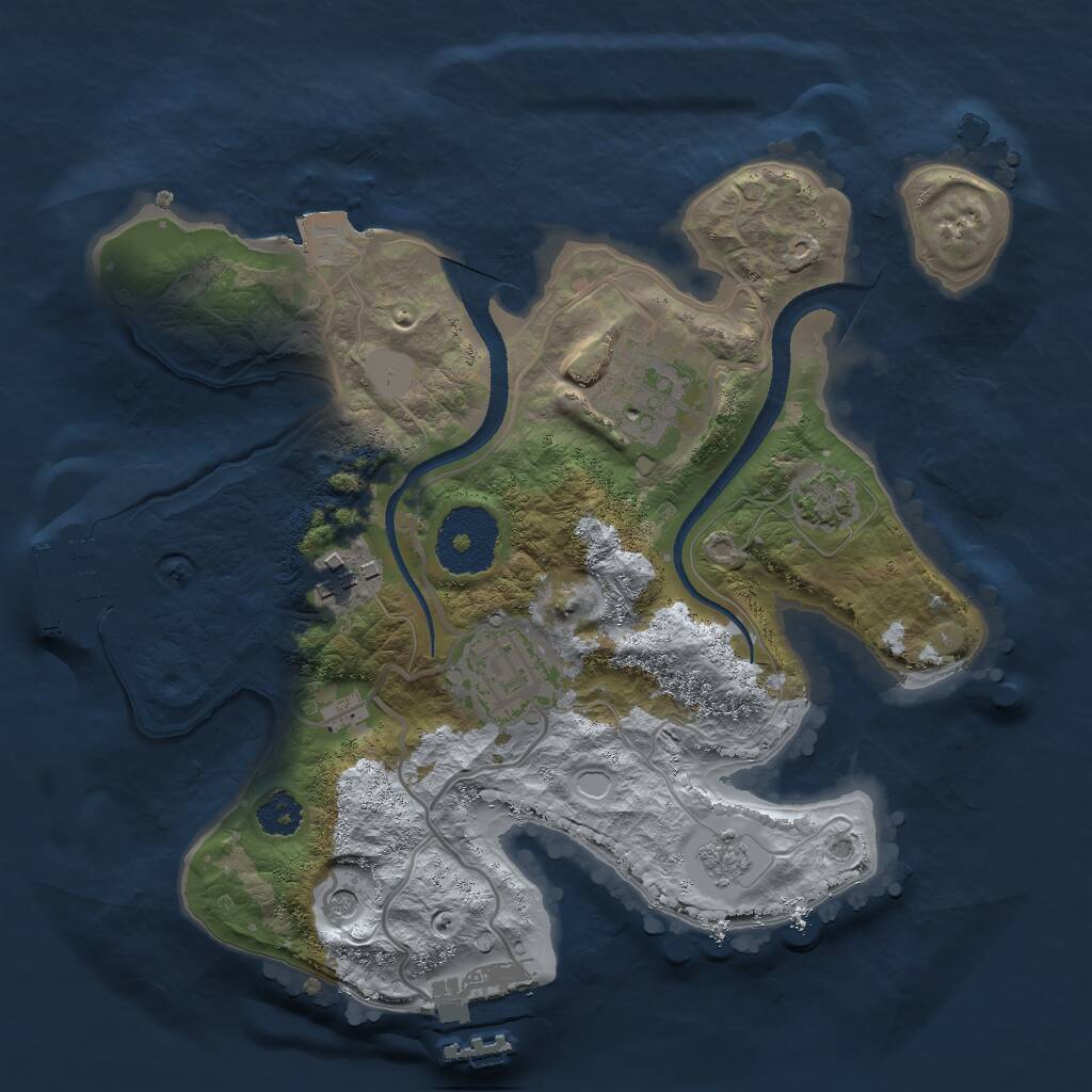 Rust Map: Procedural Map, Size: 2500, Seed: 15000, 9 Monuments