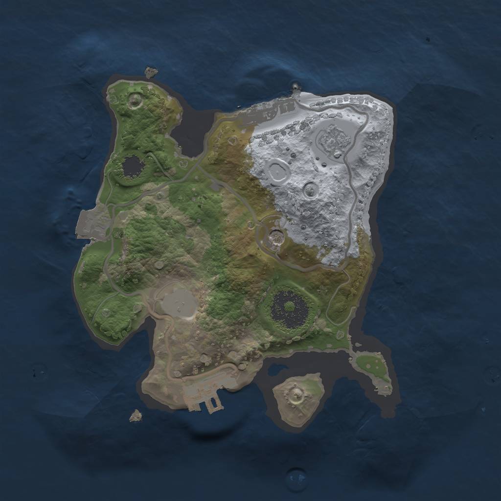 Rust Map: Procedural Map, Size: 2000, Seed: 569102779, 7 Monuments