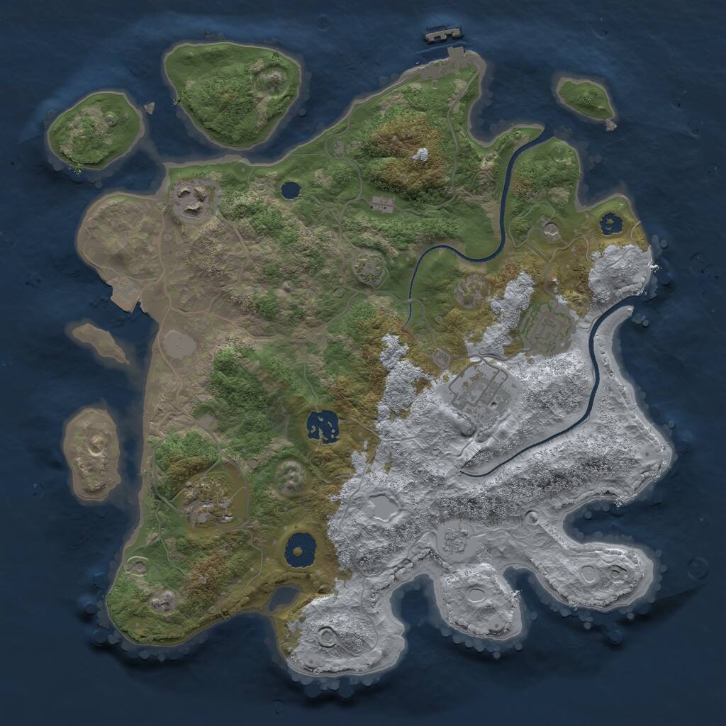 Rust Map: Procedural Map, Size: 3250, Seed: 272596809, 10 Monuments