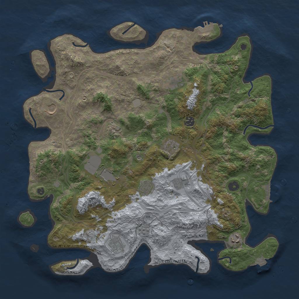 Rust Map: Procedural Map, Size: 4300, Seed: 1114, 19 Monuments