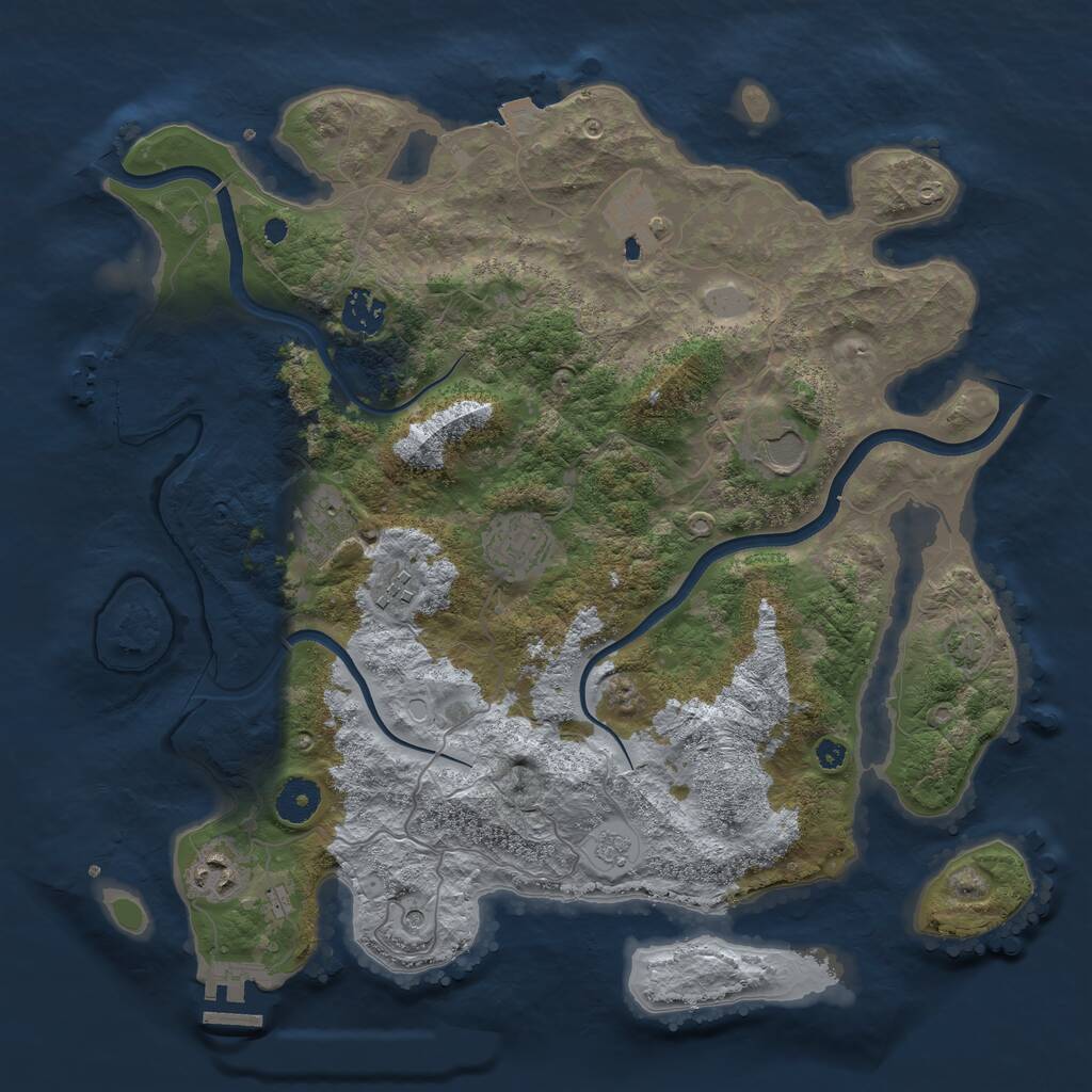Rust Map: Procedural Map, Size: 3700, Seed: 29067929, 13 Monuments