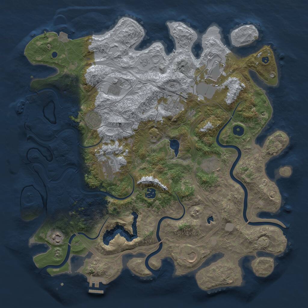 Rust Map: Procedural Map, Size: 4250, Seed: 233749425, 16 Monuments