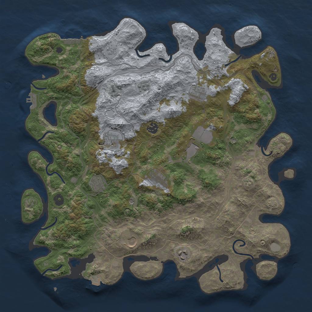 Rust Map: Procedural Map, Size: 4250, Seed: 233749425, 17 Monuments