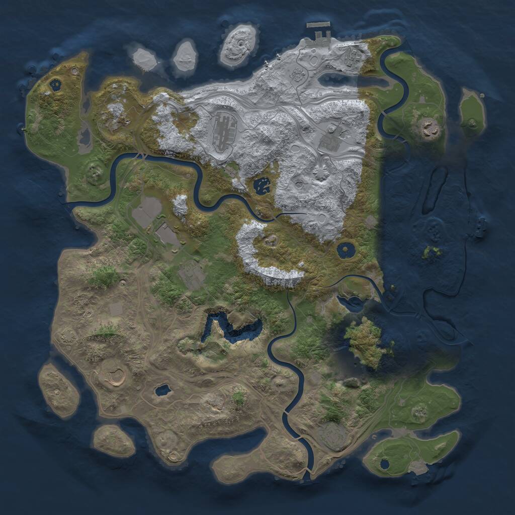 Rust Map: Procedural Map, Size: 4400, Seed: 2627068, 17 Monuments