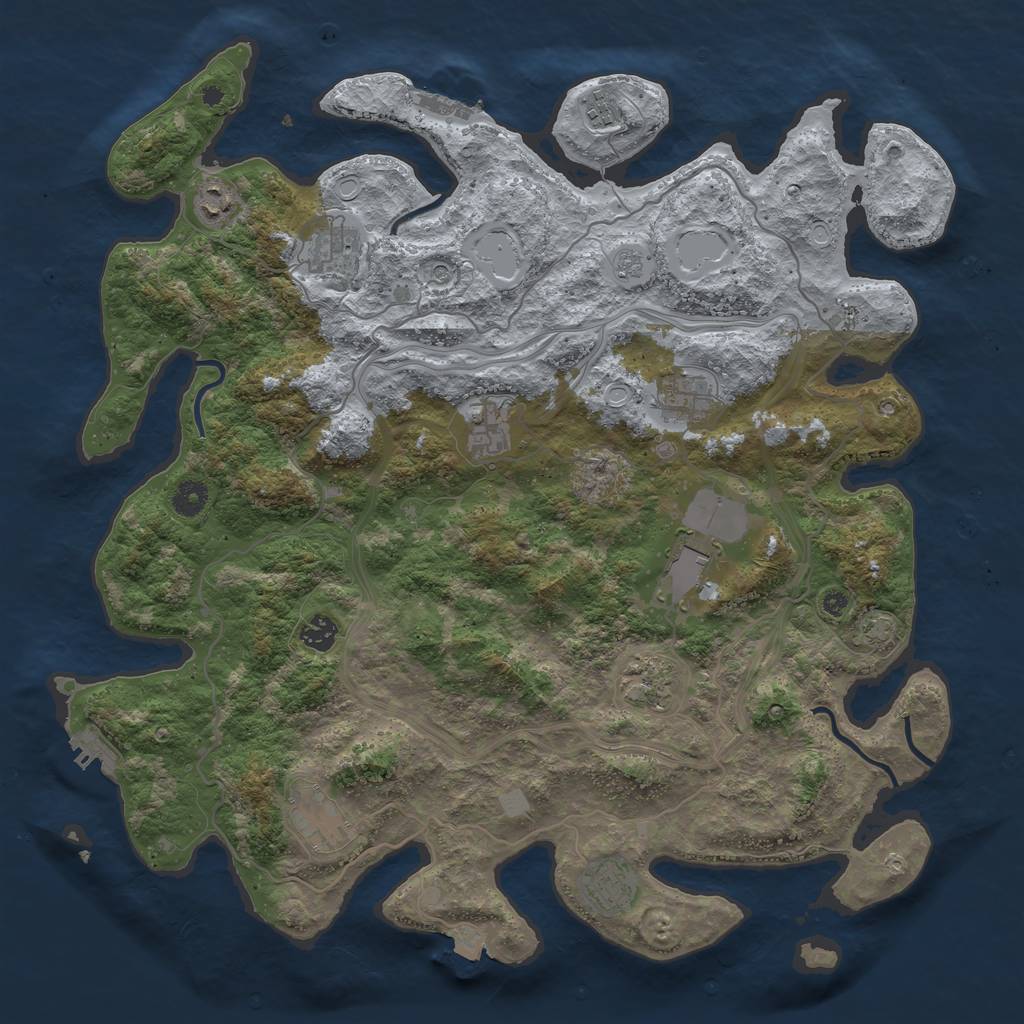 Rust Map: Procedural Map, Size: 4300, Seed: 8856334, 18 Monuments