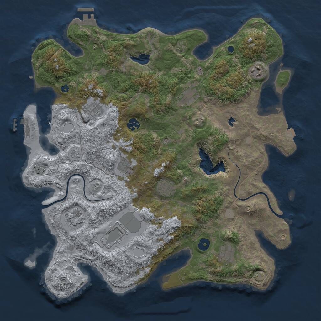 Rust Map: Procedural Map, Size: 4000, Seed: 11146669, 16 Monuments