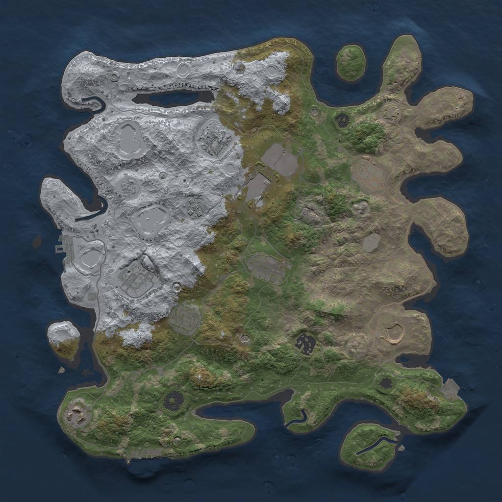 Rust Map: Procedural Map, Size: 3750, Seed: 1981040, 18 Monuments