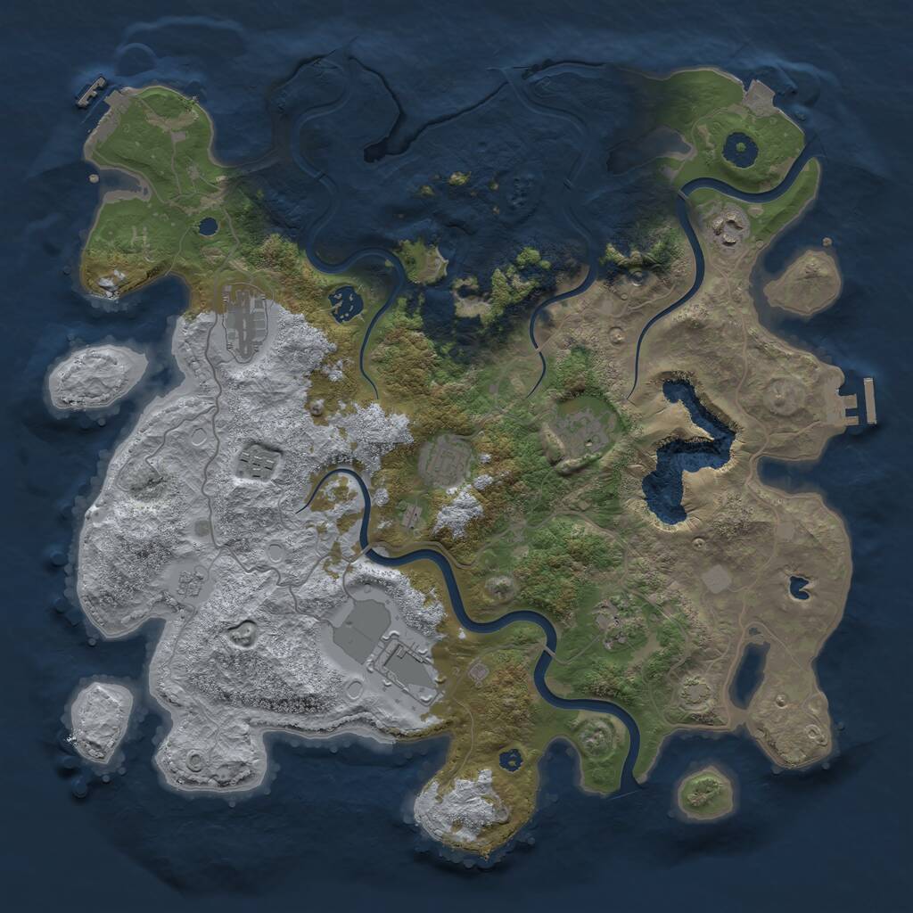 Rust Map: Procedural Map, Size: 4000, Seed: 125112695, 14 Monuments