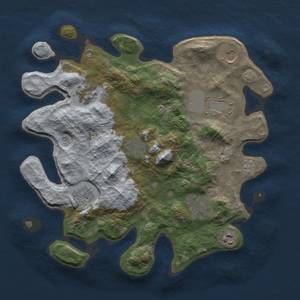 Thumbnail Rust Map: Barren, Size: 3500, Seed: 1672, 12 Monuments