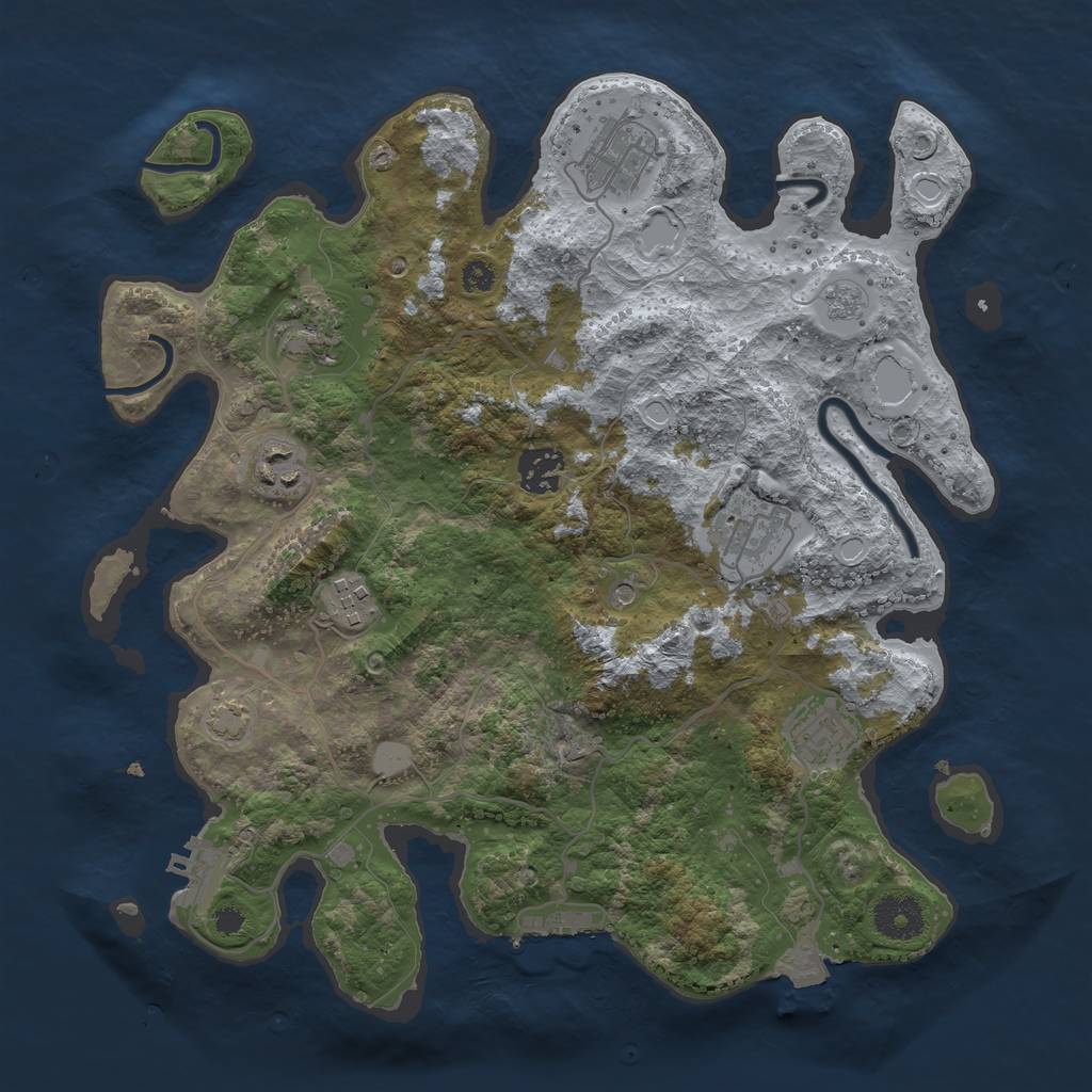 Rust Map: Procedural Map, Size: 3400, Seed: 95626418, 15 Monuments