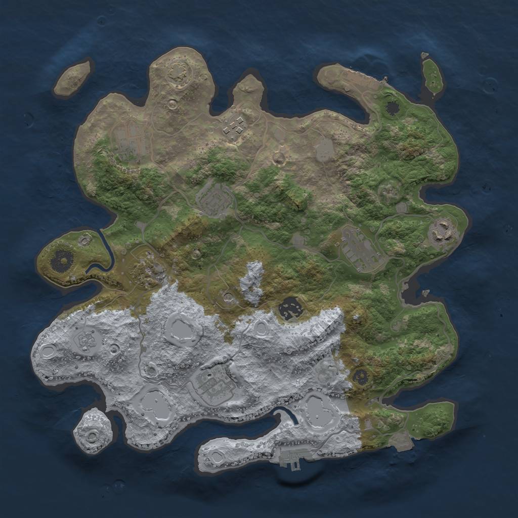 Rust Map: Procedural Map, Size: 3400, Seed: 90081169, 16 Monuments