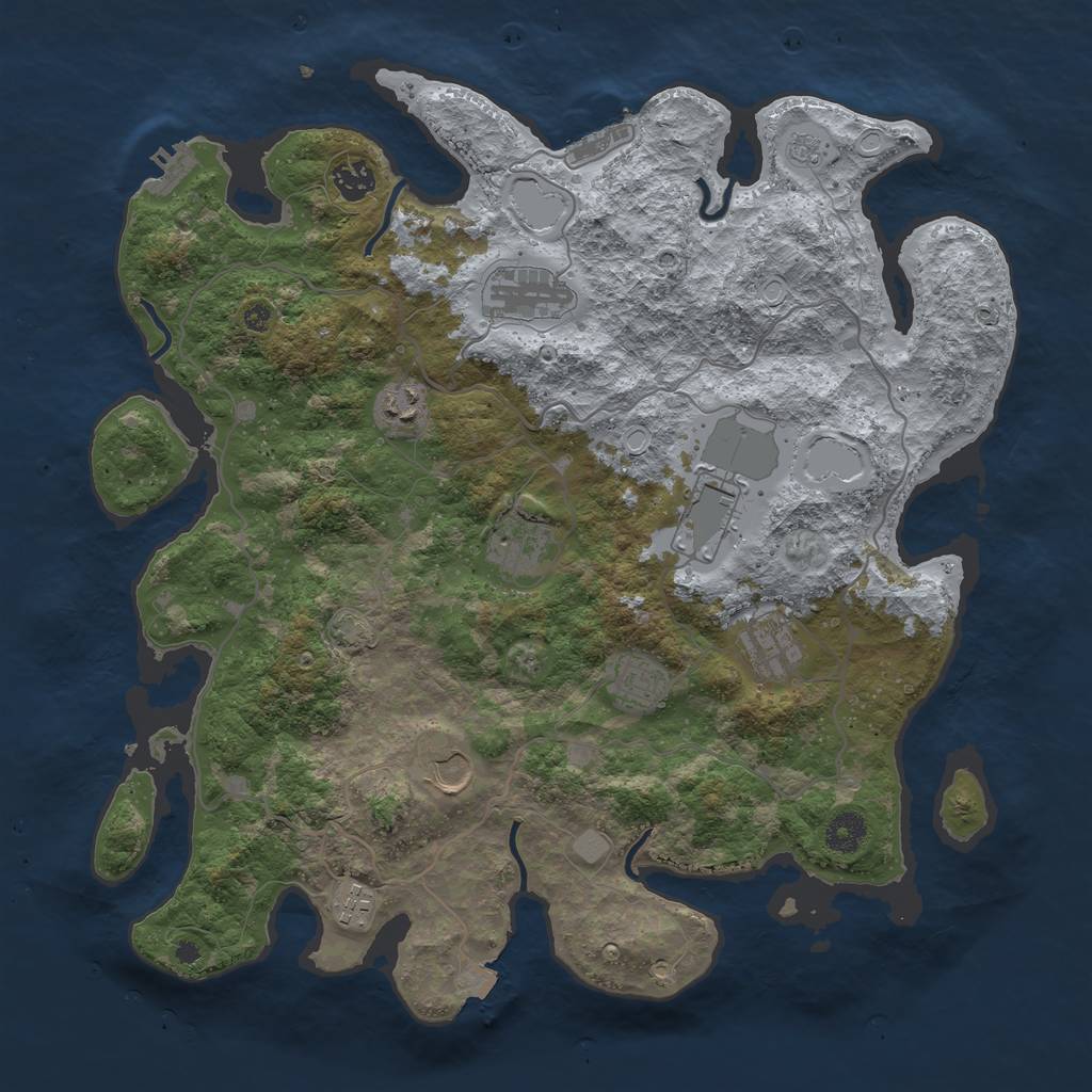 Rust Map: Procedural Map, Size: 4000, Seed: 1488796965, 16 Monuments
