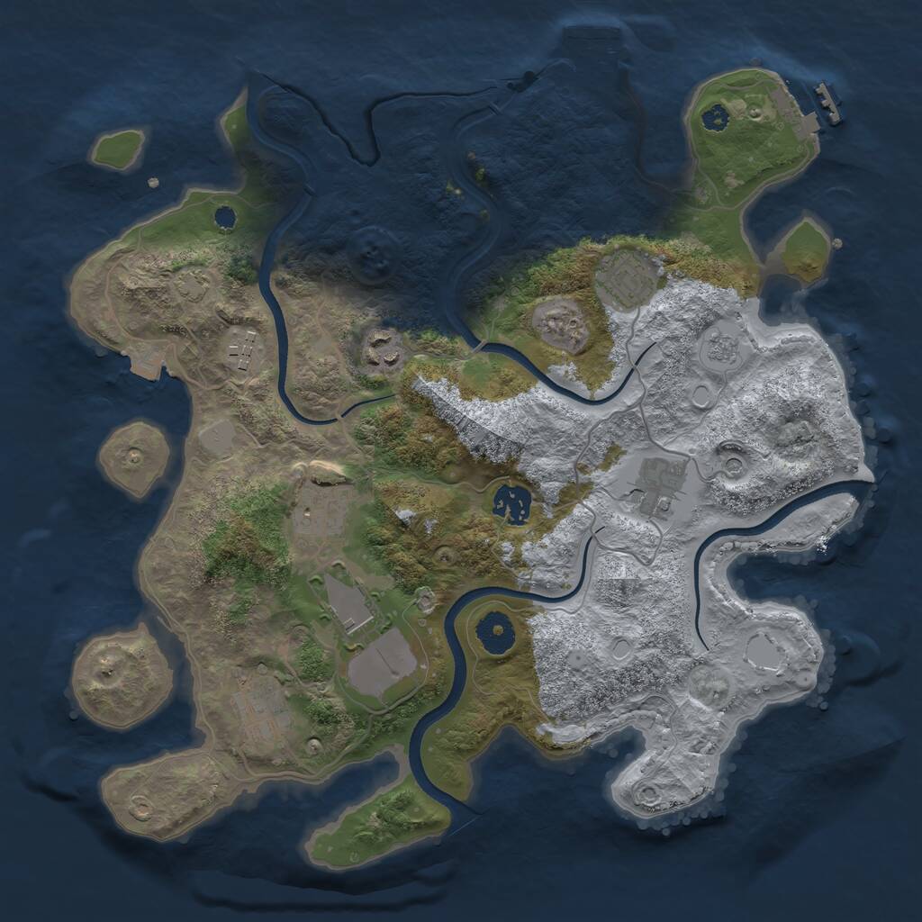 Rust Map: Procedural Map, Size: 3500, Seed: 62405898, 14 Monuments
