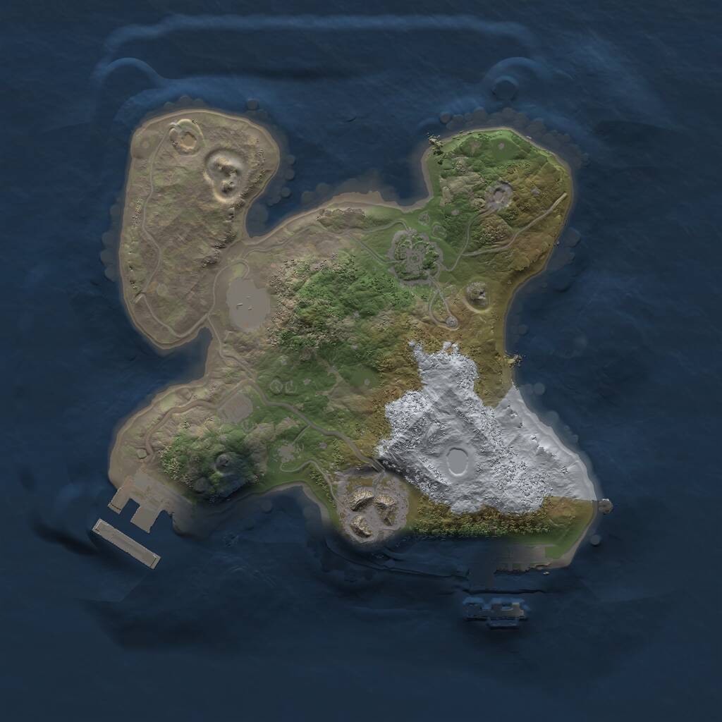 Rust Map: Procedural Map, Size: 2000, Seed: 1232133, 5 Monuments