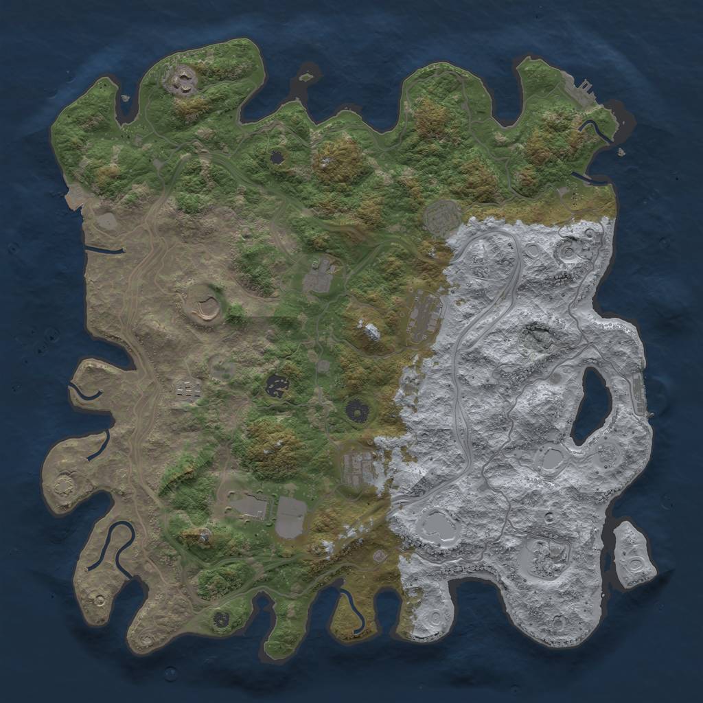 Rust Map: Procedural Map, Size: 4500, Seed: 1550550403, 18 Monuments