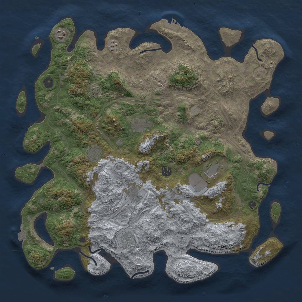 Rust Map: Procedural Map, Size: 4250, Seed: 264036261, 15 Monuments