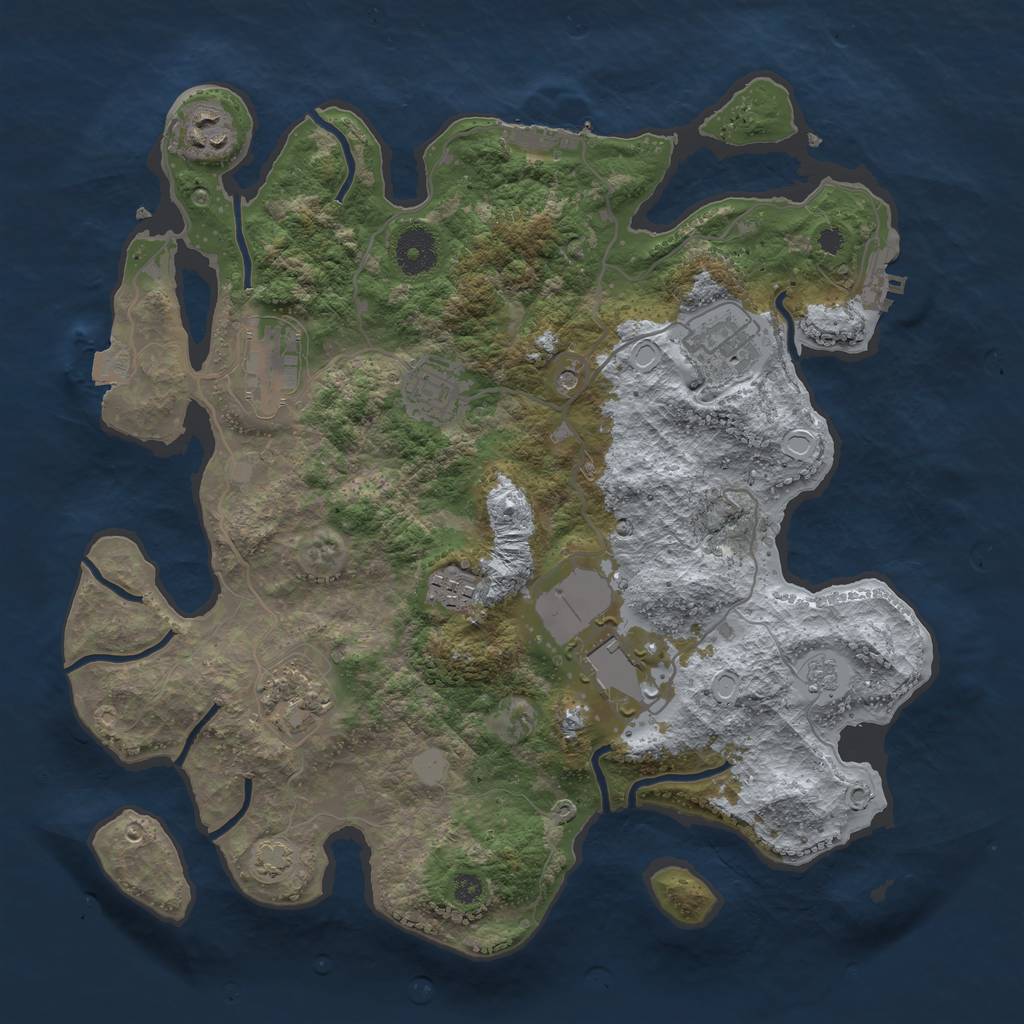 Rust Map: Procedural Map, Size: 3500, Seed: 370442474, 15 Monuments