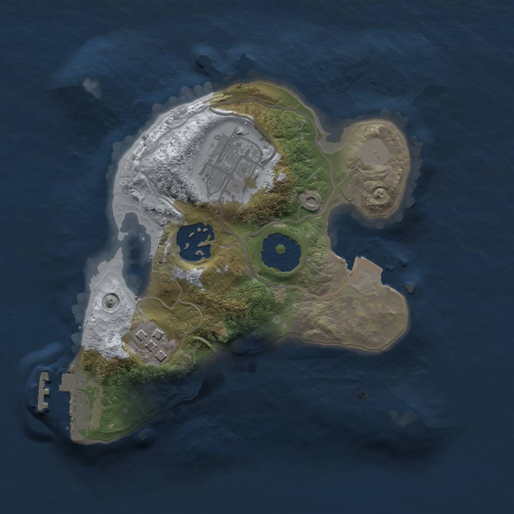 Rust Map: Procedural Map, Size: 2000, Seed: 234324, 5 Monuments