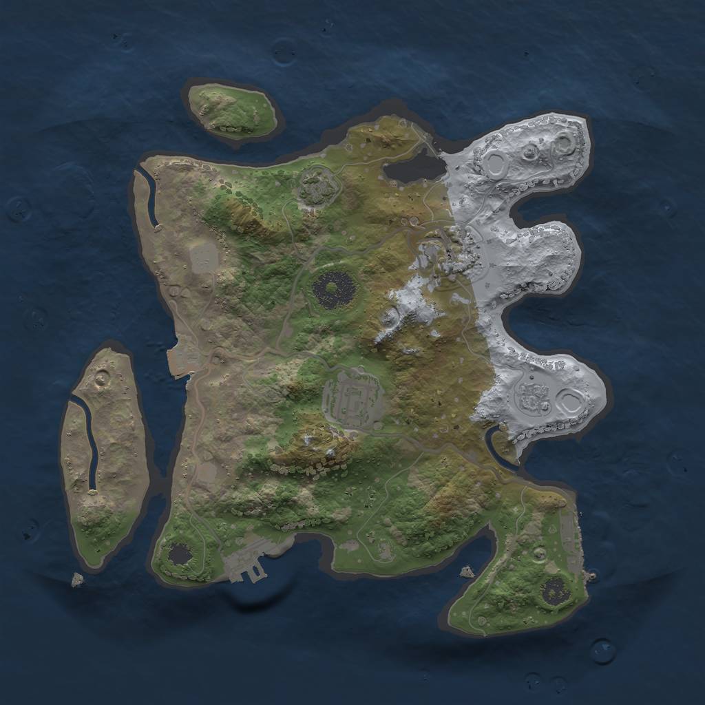 Rust Map: Procedural Map, Size: 2665, Seed: 113453456, 9 Monuments