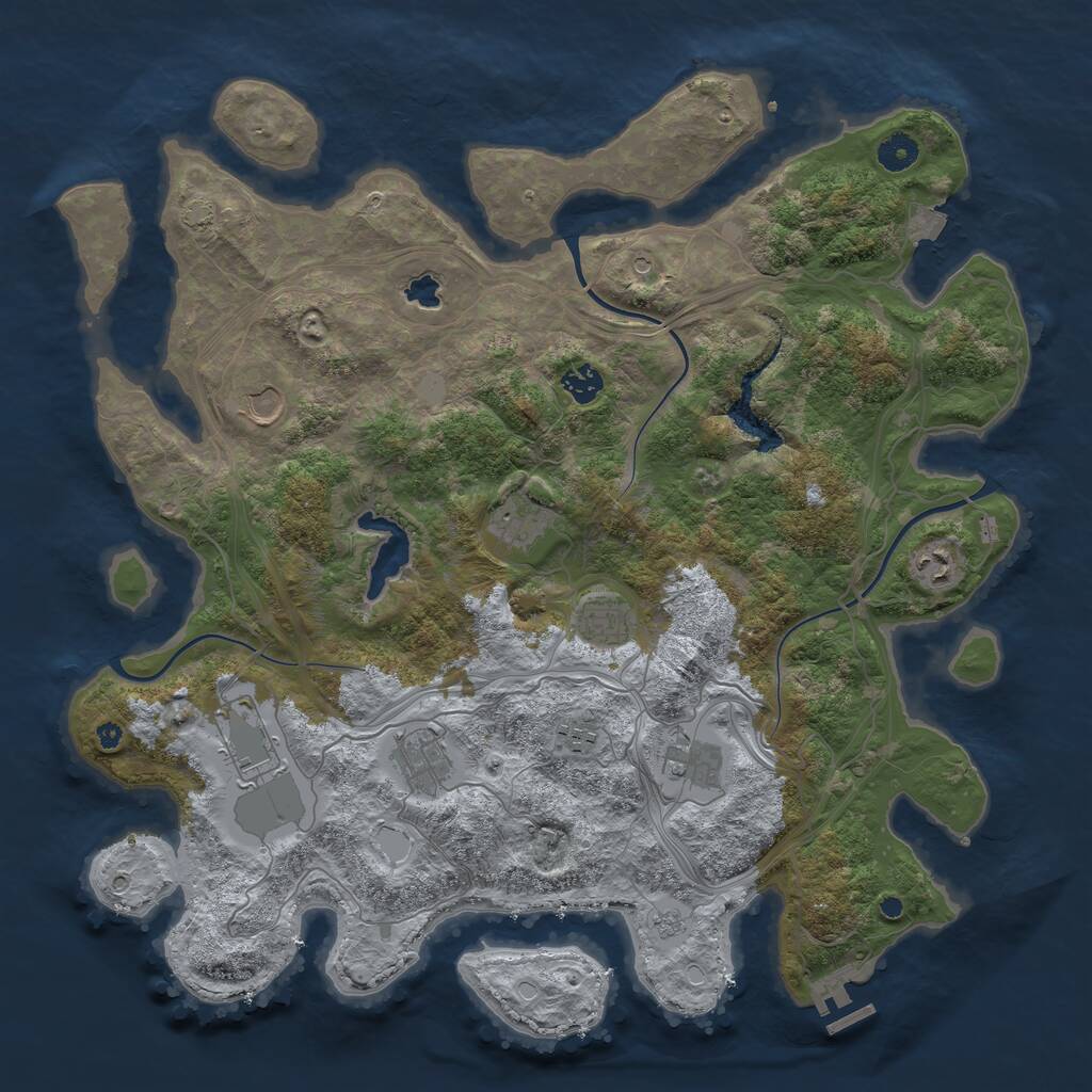 Rust Map: Procedural Map, Size: 4250, Seed: 89618, 14 Monuments