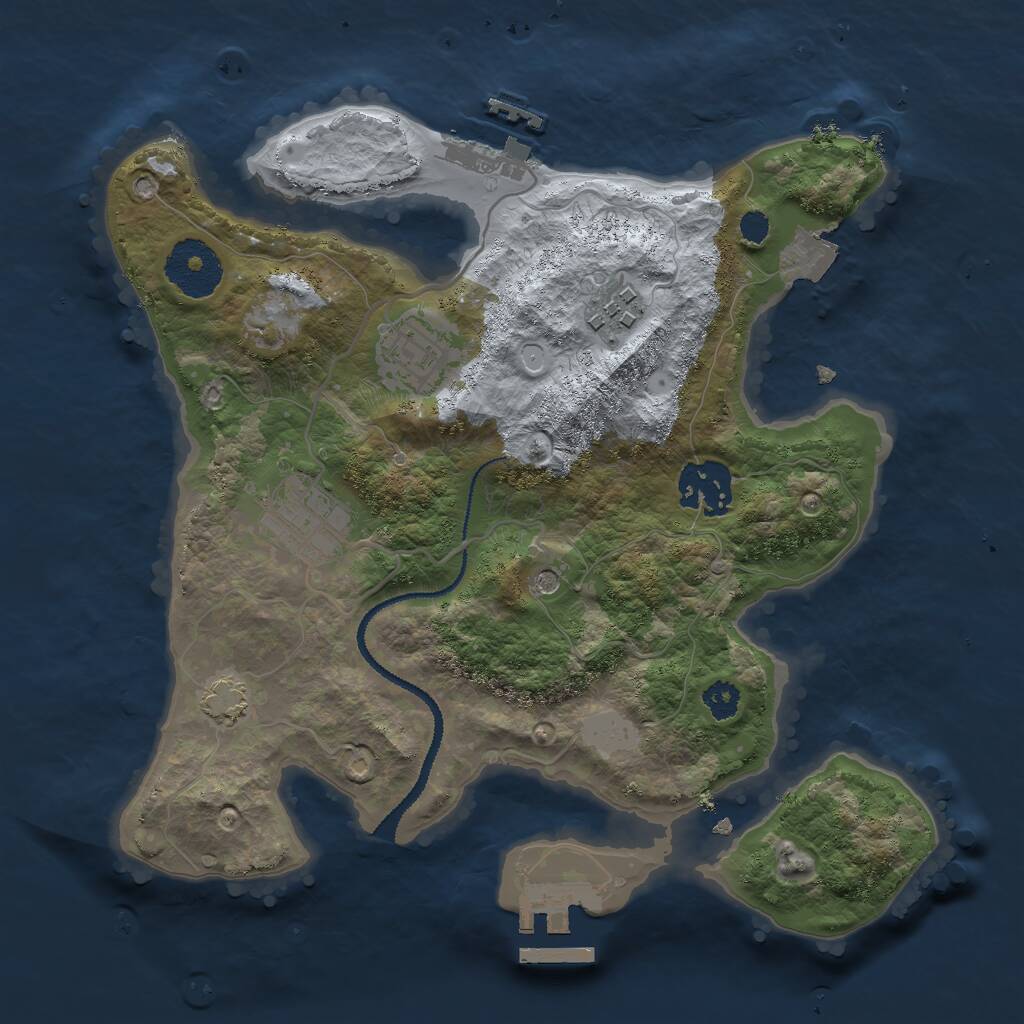 Rust Map: Procedural Map, Size: 2750, Seed: 232262, 9 Monuments