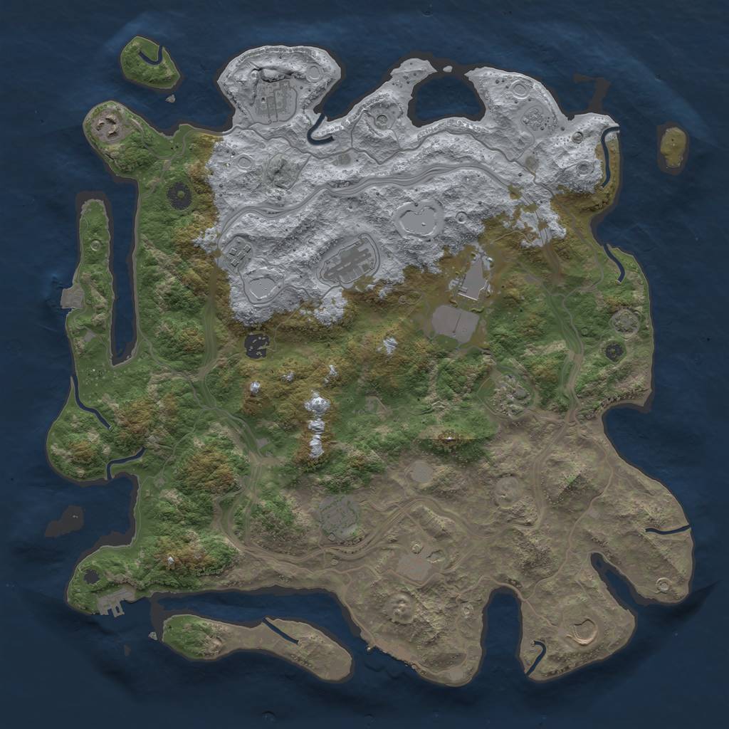 Rust Map: Procedural Map, Size: 4250, Seed: 1315044858, 18 Monuments