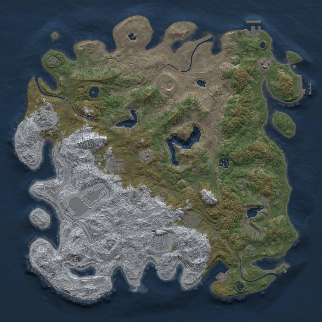 Rust Map: Procedural Map, Size: 4500, Seed: 597990209, 15 Monuments