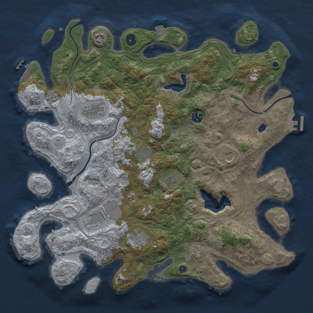 Rust Map: Procedural Map, Size: 4250, Seed: 17535326, 16 Monuments