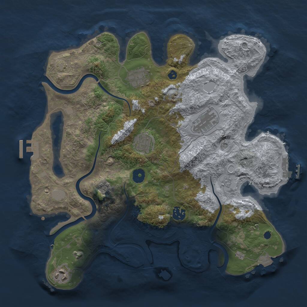 Rust Map: Procedural Map, Size: 3400, Seed: 96168126, 12 Monuments