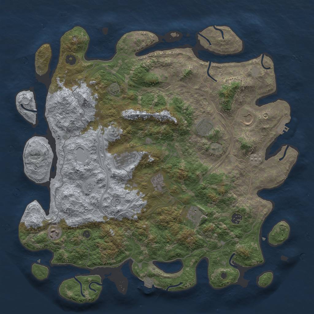 Rust Map: Procedural Map, Size: 4400, Seed: 67813069, 15 Monuments