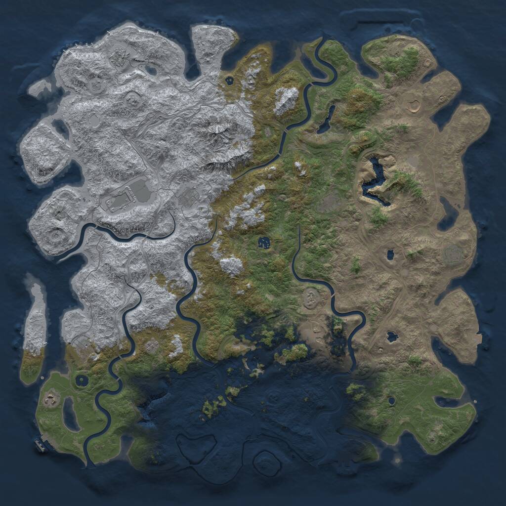 Rust Map: Procedural Map, Size: 6000, Seed: 1871696617, 17 Monuments