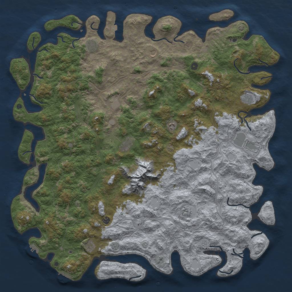 Rust Map: Procedural Map, Size: 6000, Seed: 2049030, 19 Monuments