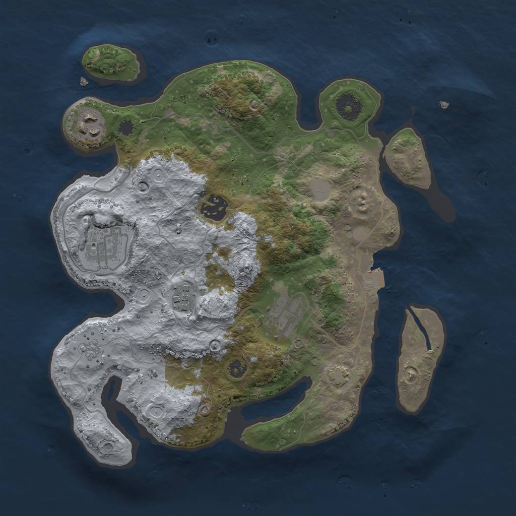 Rust Map: Procedural Map, Size: 3000, Seed: 11111515, 10 Monuments