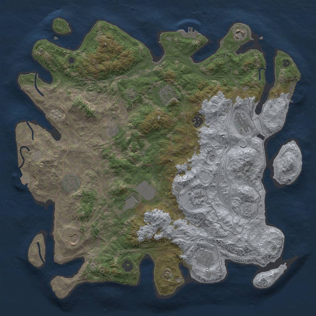 Rust Map: Procedural Map, Size: 4250, Seed: 96645997, 19 Monuments
