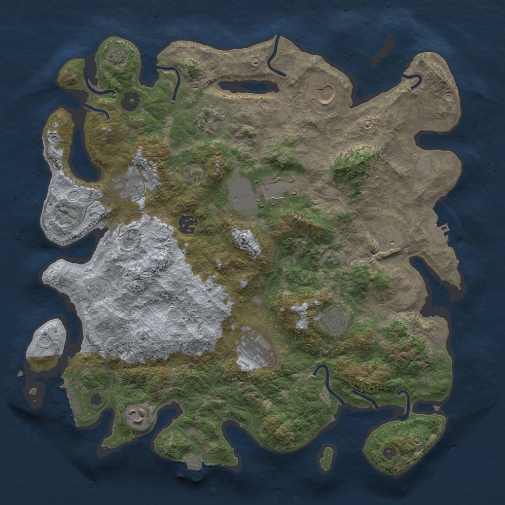 Rust Map: Procedural Map, Size: 3950, Seed: 22882826, 18 Monuments