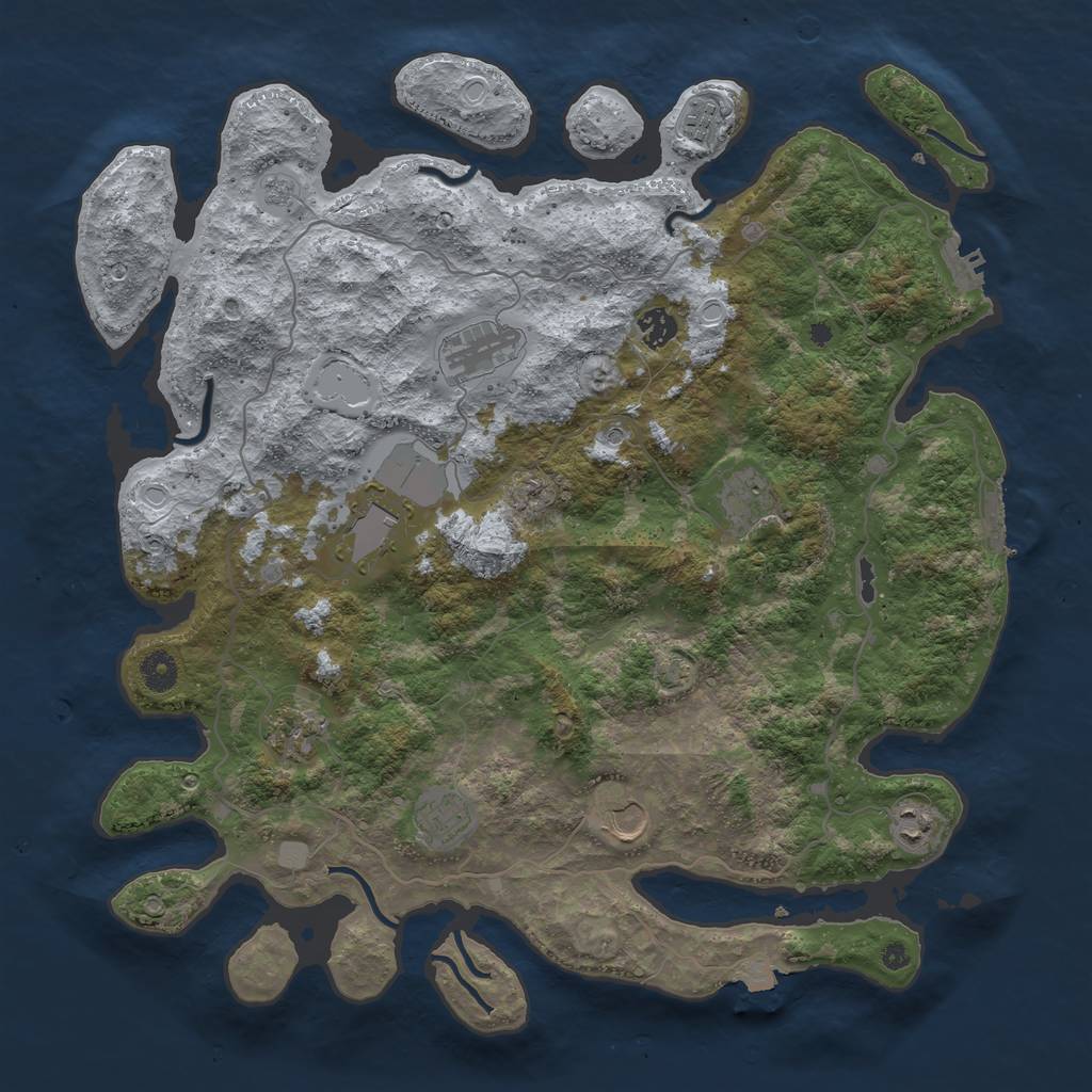 Rust Map: Procedural Map, Size: 4200, Seed: 20231102, 17 Monuments