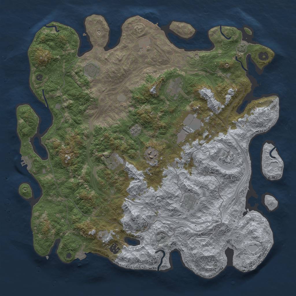 Rust Map: Procedural Map, Size: 4500, Seed: 262615033, 18 Monuments