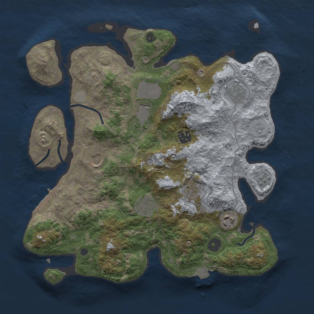 Rust Map: Procedural Map, Size: 3500, Seed: 461600559, 15 Monuments
