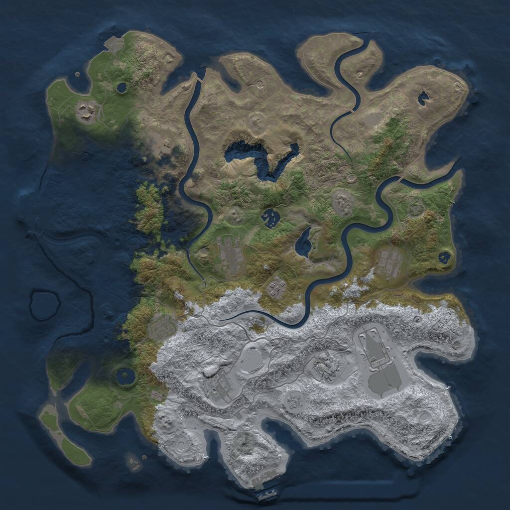 Rust Map: Procedural Map, Size: 4200, Seed: 1934782860, 16 Monuments