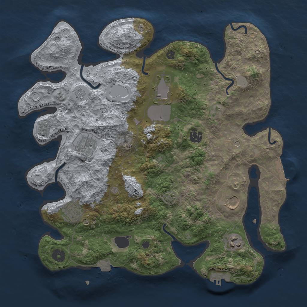 Rust Map: Procedural Map, Size: 3500, Seed: 446790028, 15 Monuments