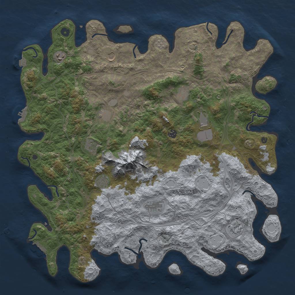 Rust Map: Procedural Map, Size: 5000, Seed: 93576738, 19 Monuments