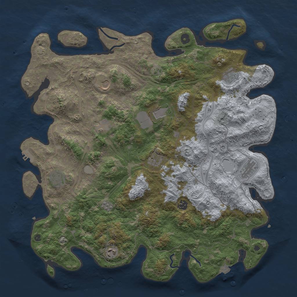 Rust Map: Procedural Map, Size: 4500, Seed: 984175197, 17 Monuments