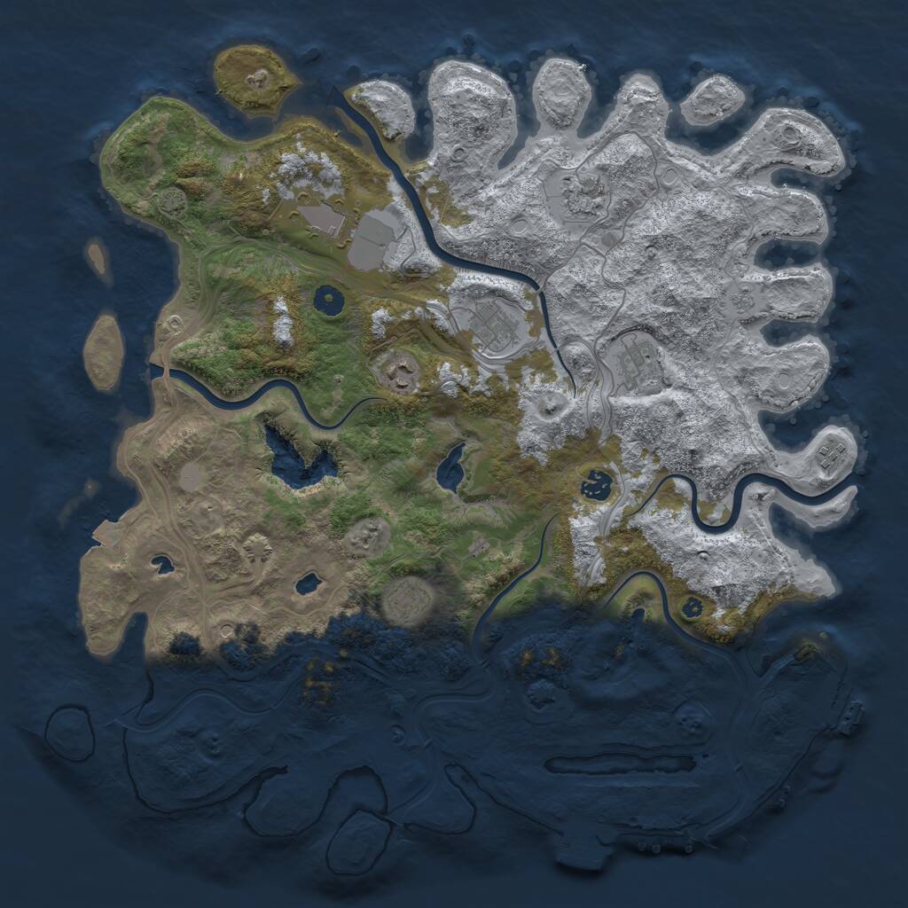 Rust Map: Procedural Map, Size: 4500, Seed: 386453222, 14 Monuments