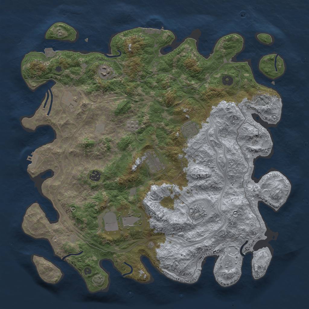 Rust Map: Procedural Map, Size: 4250, Seed: 217782486, 16 Monuments