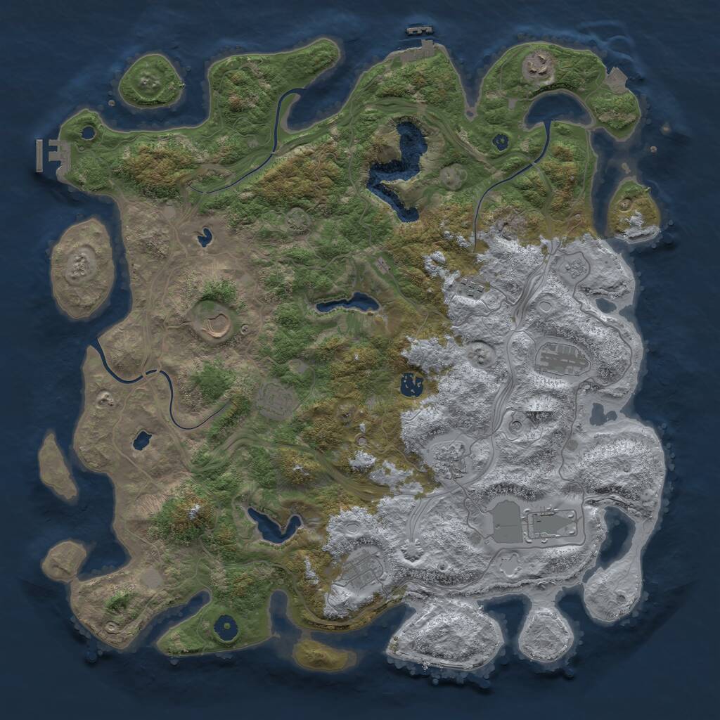 Rust Map: Procedural Map, Size: 4500, Seed: 139070441, 15 Monuments