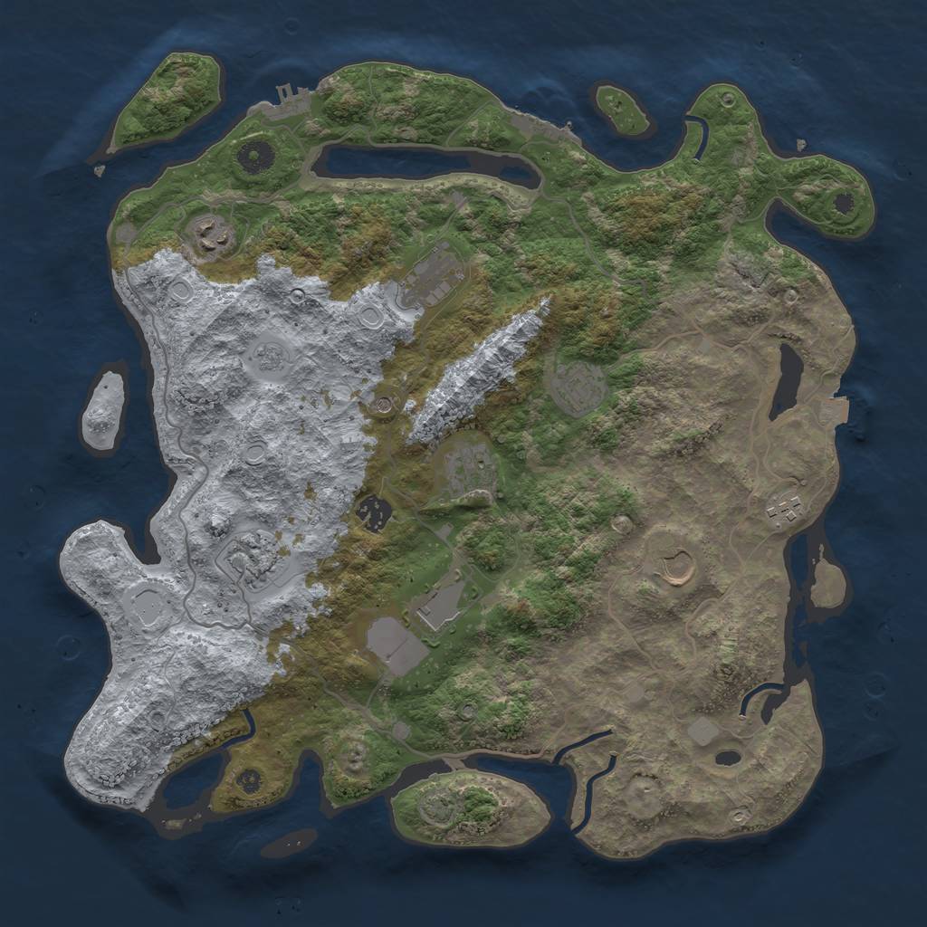 Rust Map: Procedural Map, Size: 4000, Seed: 2038177352, 17 Monuments